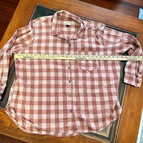 Universal Thread XXL Pinkโ& White Checkered Button Up TopโFlannel - Picture 11 of 12